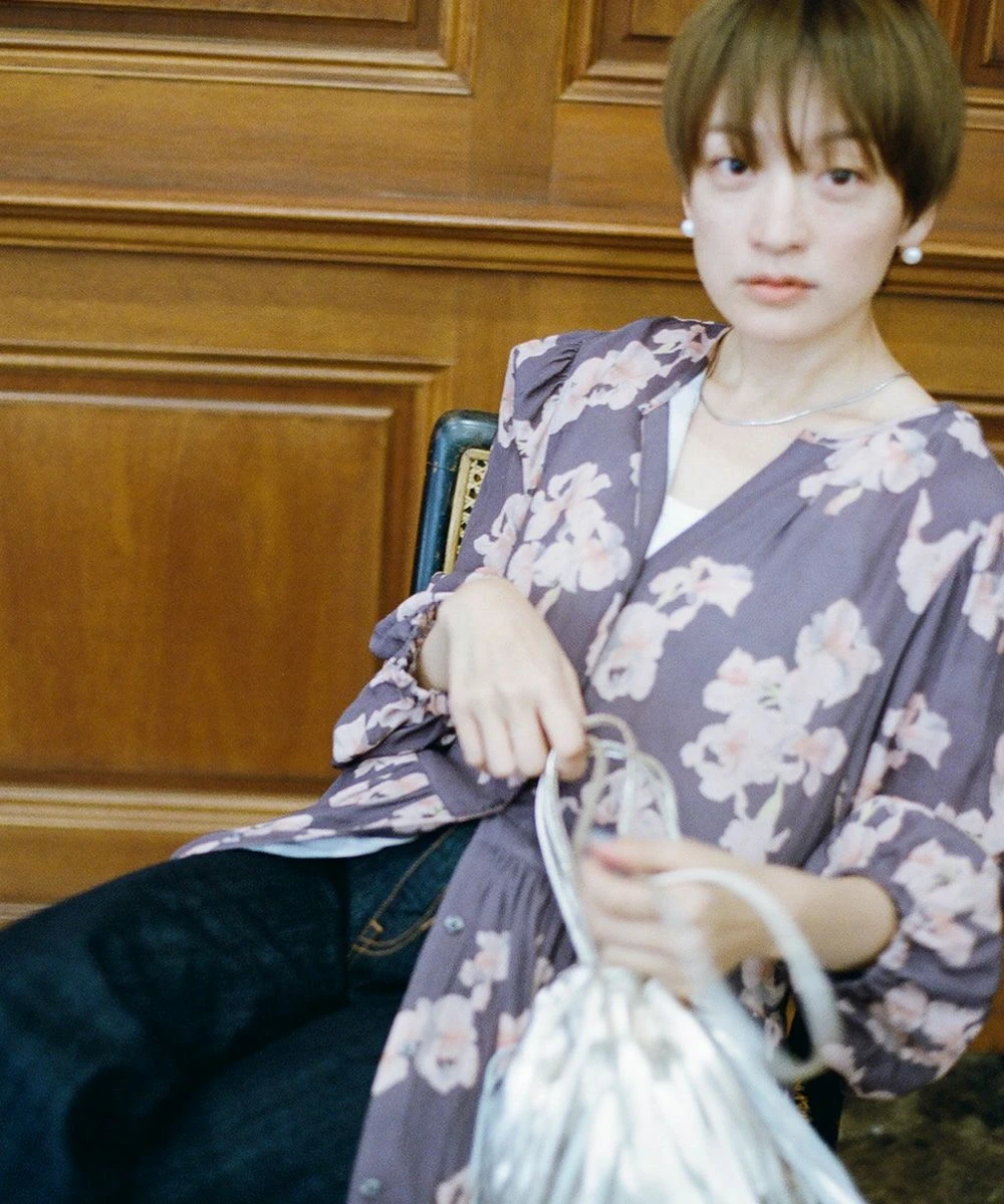 高山都　oblekt リボンブラウス　ブルー 売り切れ商品 oblekt × green label relaxing ワンピース 高山都